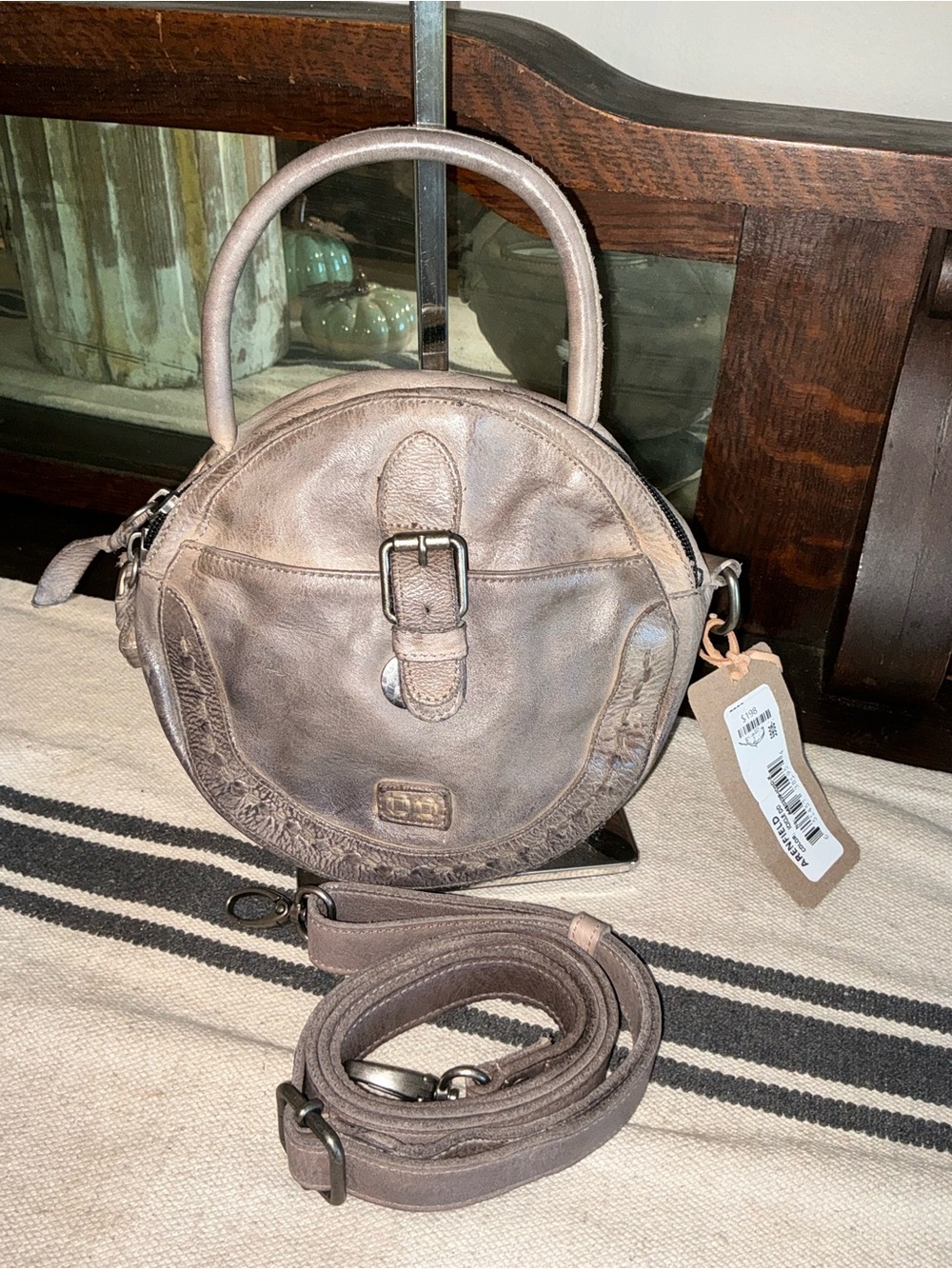 NWT Bed Stu Arenfield Leather Crossbody Shoulder Handbag Icicle DD Retail $198